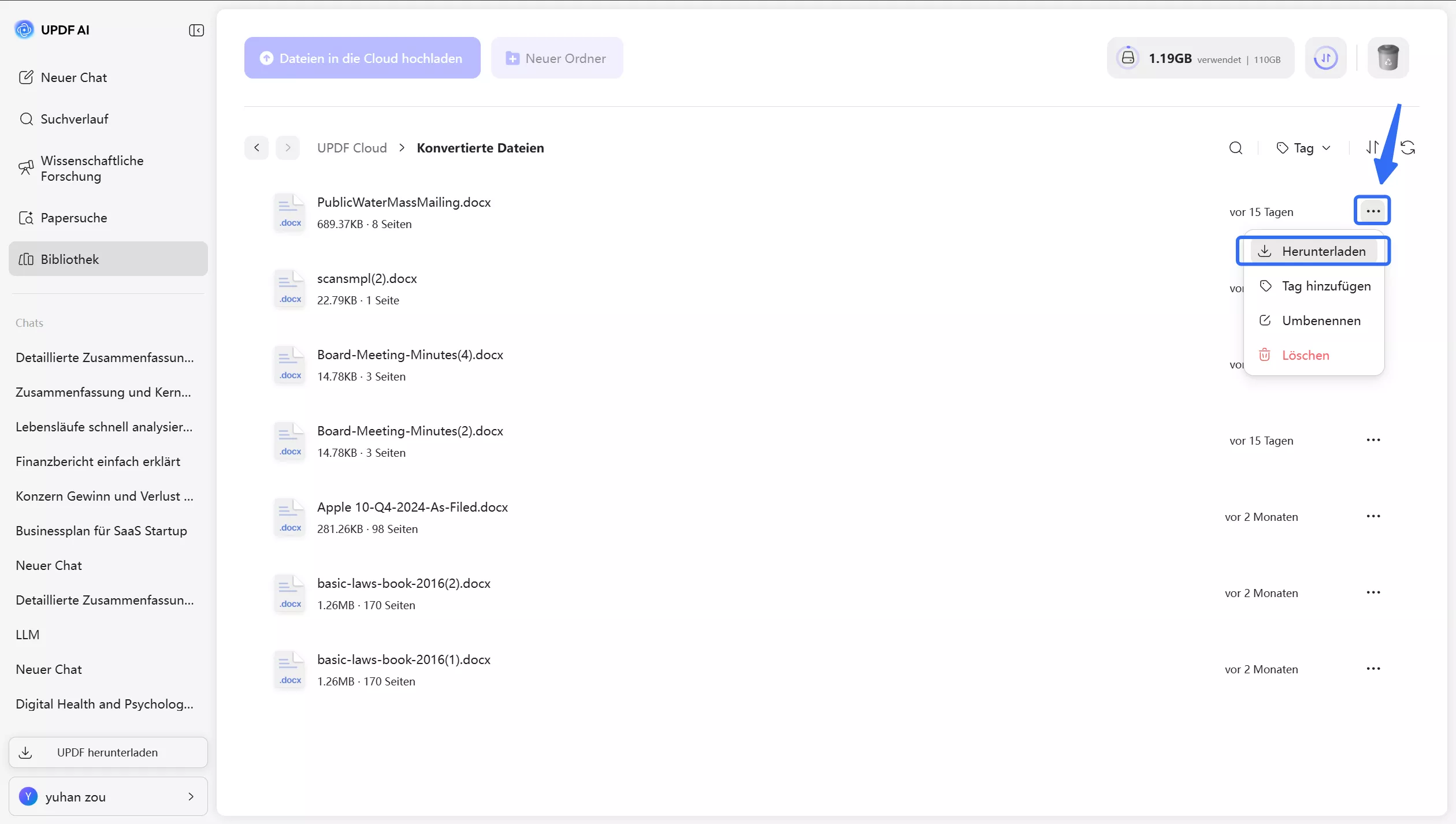 die konvertierte Datei zu speichern