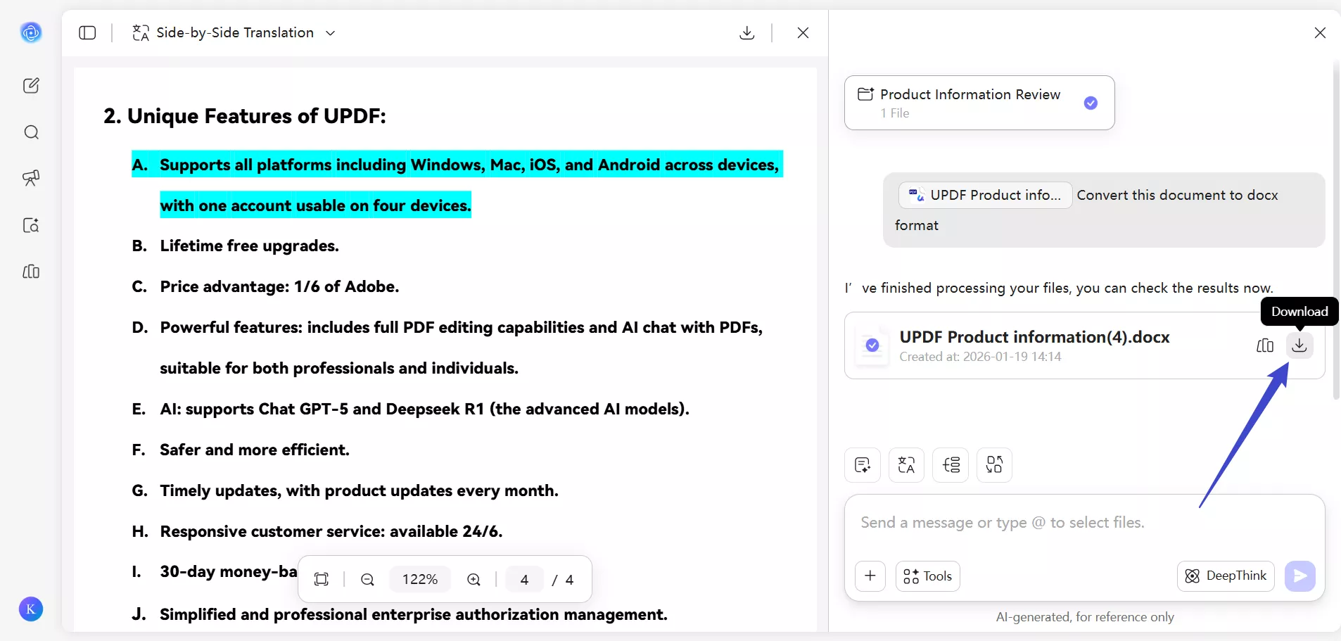 download to finish the conversion task