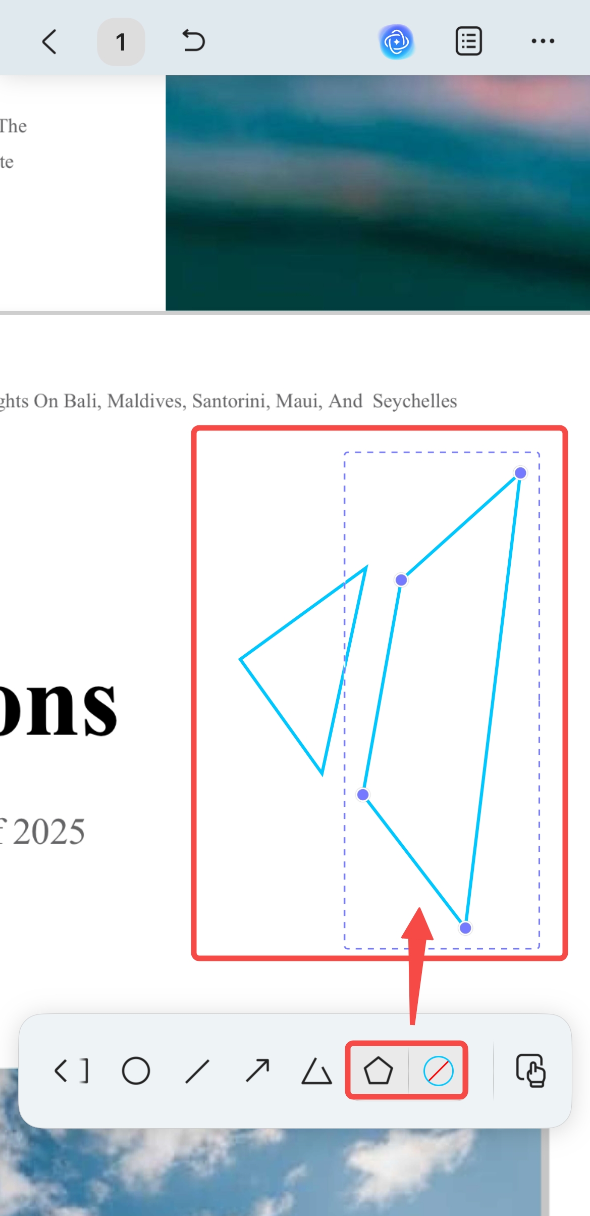 iOS版UPDFは多角形を描画できる