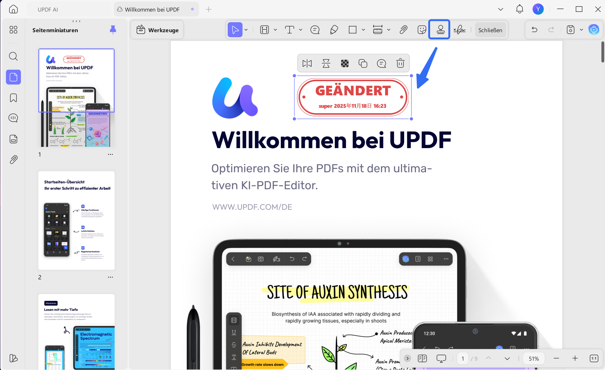 updf create and import dynamic stamp win