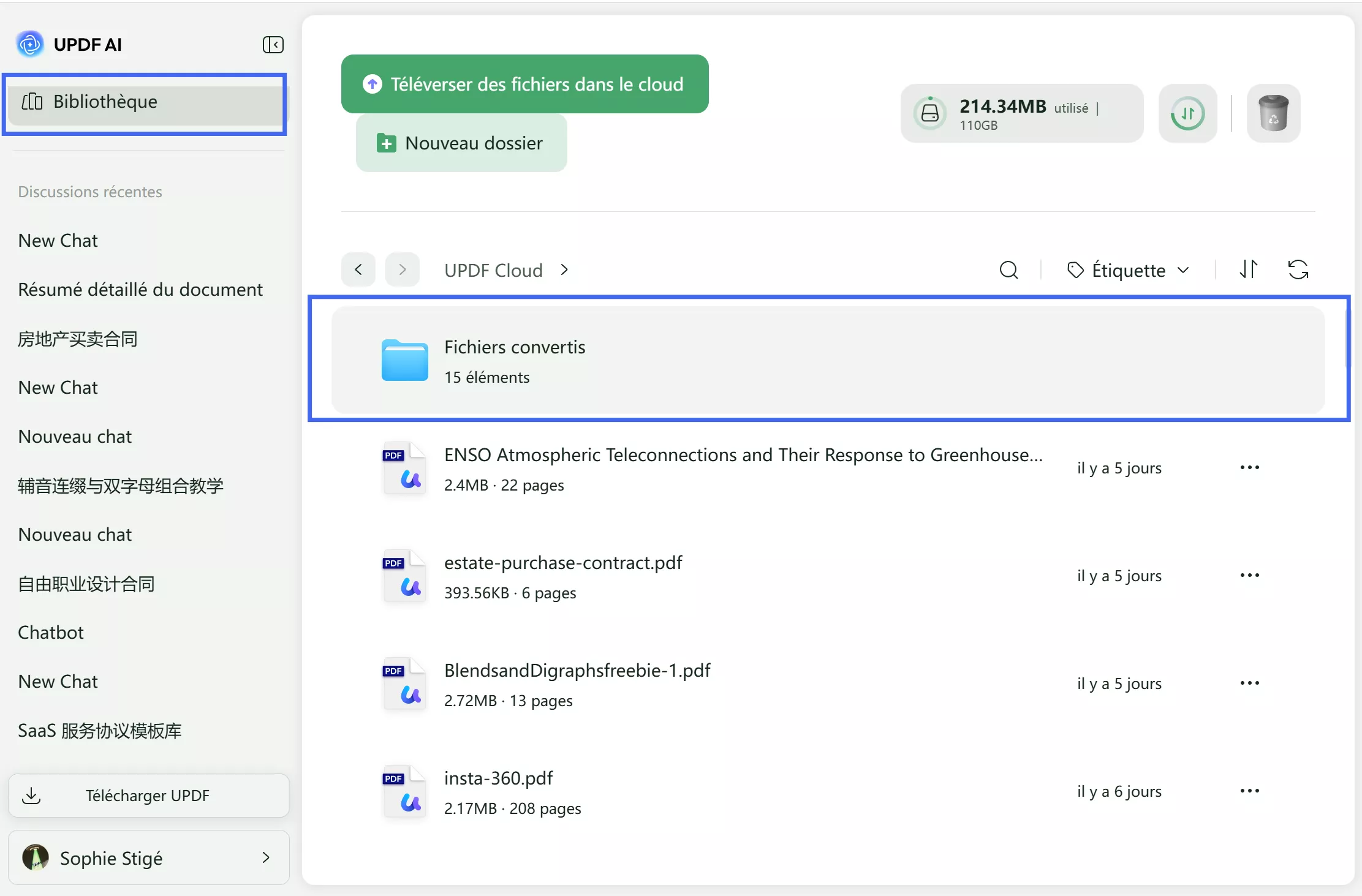 sélectionner les fichiers et convertir