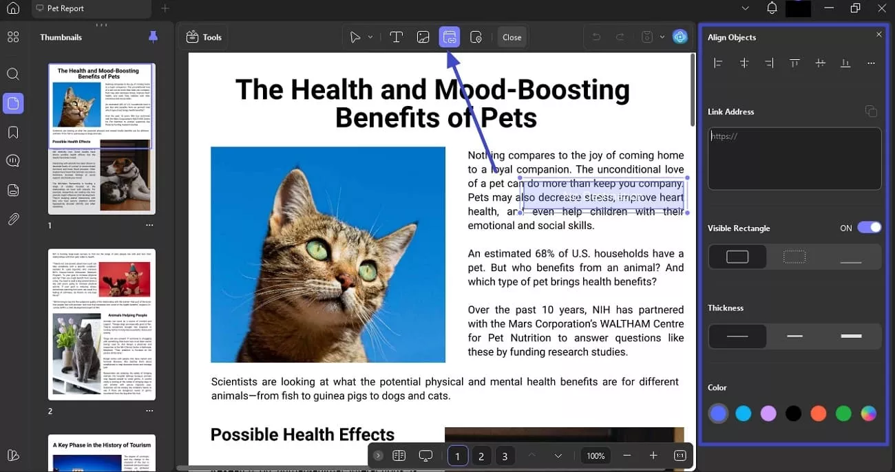 updf edit hyperlinks feature