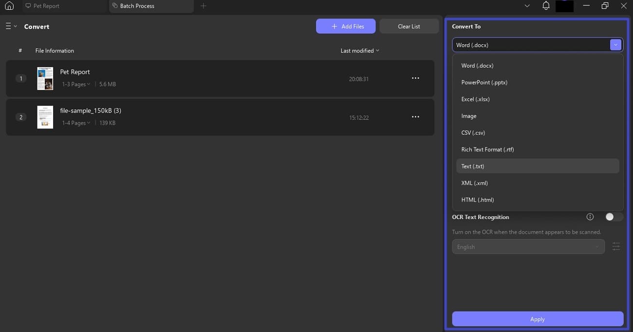 convert pdf documents in updf