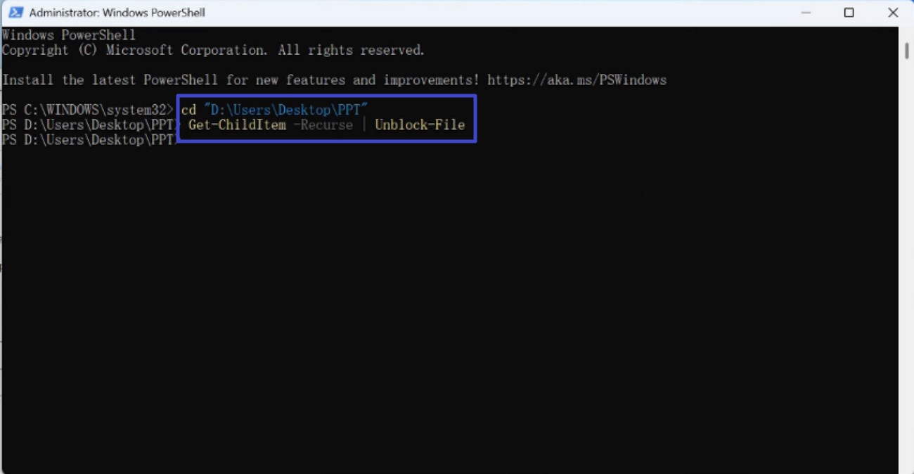 open powershell run command