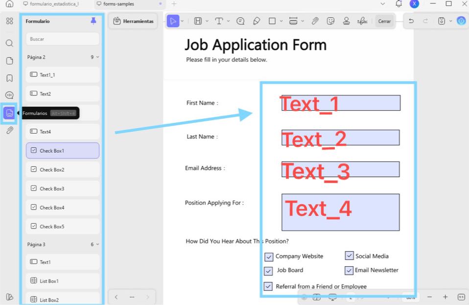 manage form fields in form lists