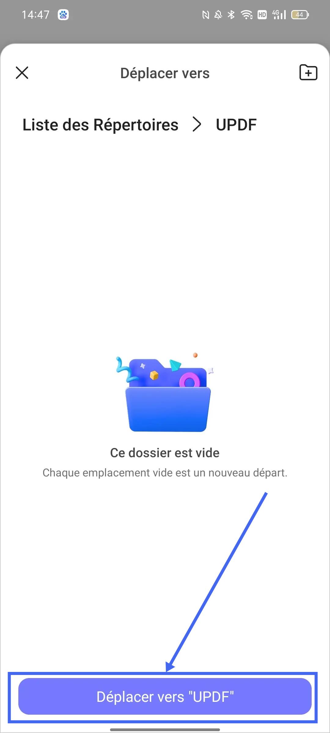 déplacer vers un autre dossier
