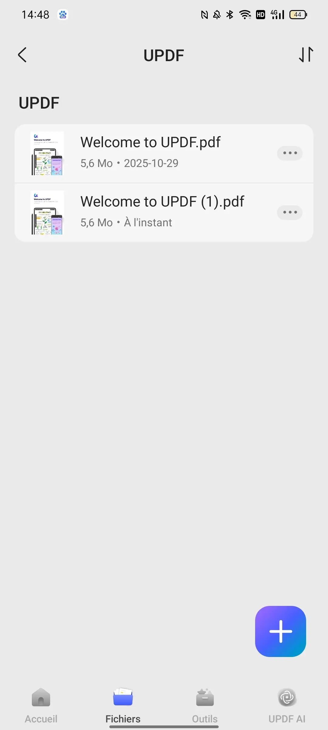 la copie PDF dans updf