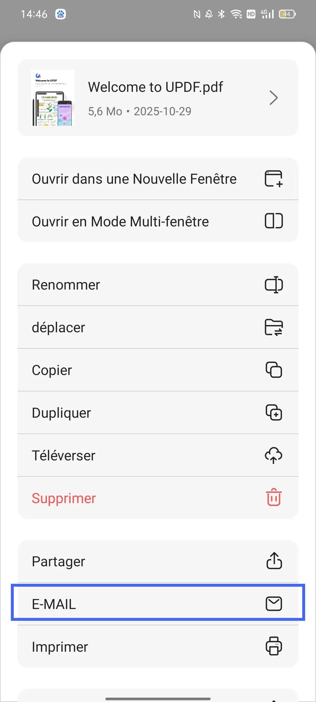 fichier PDF envoyé par courriel