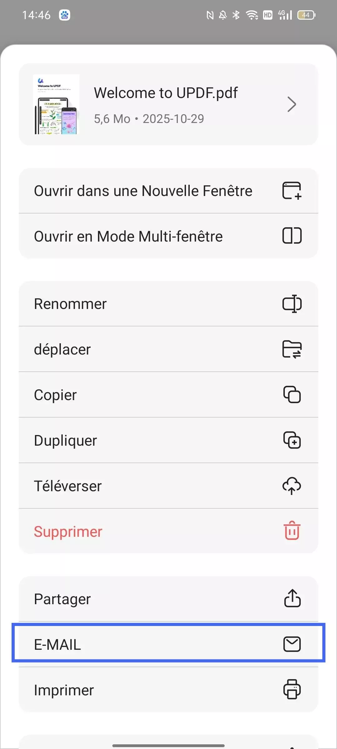 fichier PDF envoyé par courriel