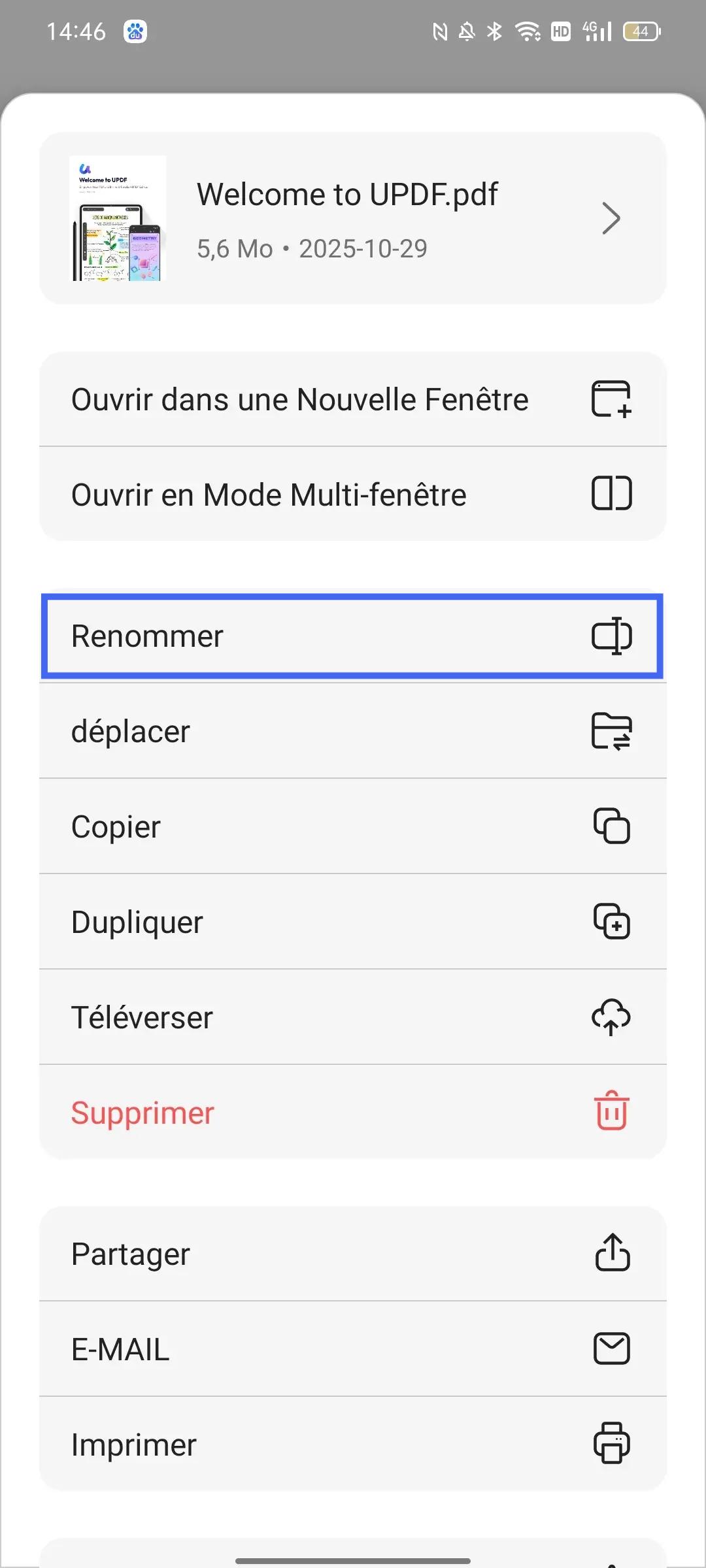 renommez le nouveau dossier