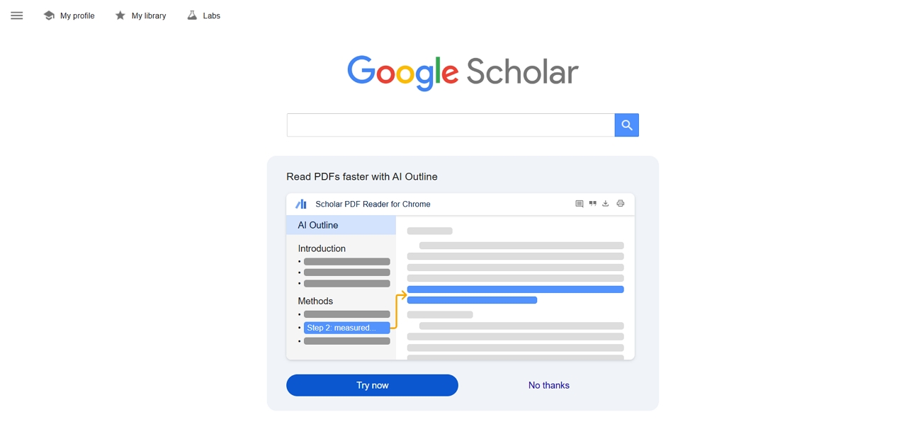 google scholar research engine