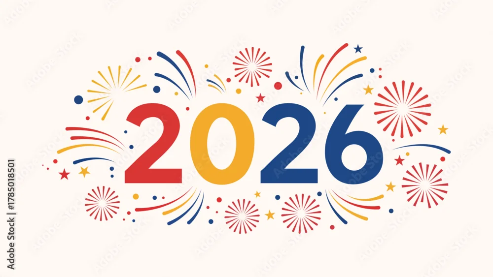 geometric illustration celebrating chinese new year 2026