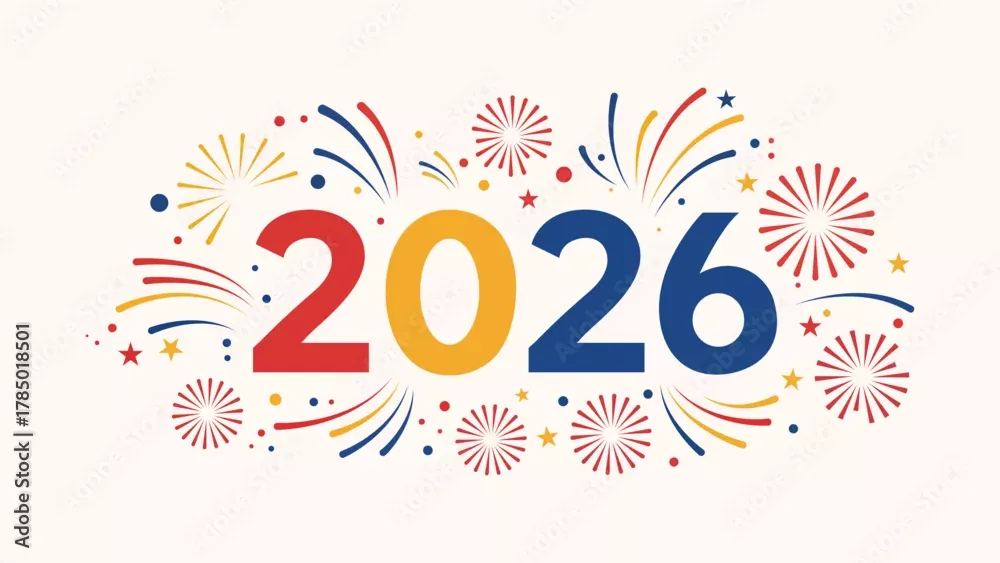 geometric illustration celebrating chinese new year 2026