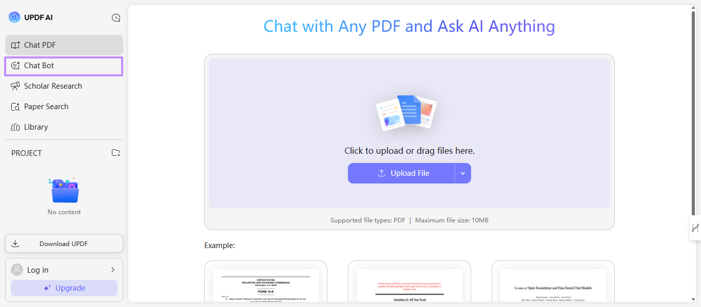 clicking the chat bot button