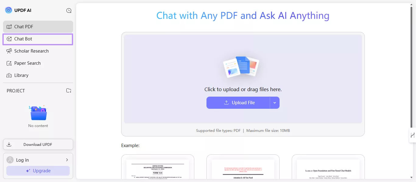 clicking the chat bot button