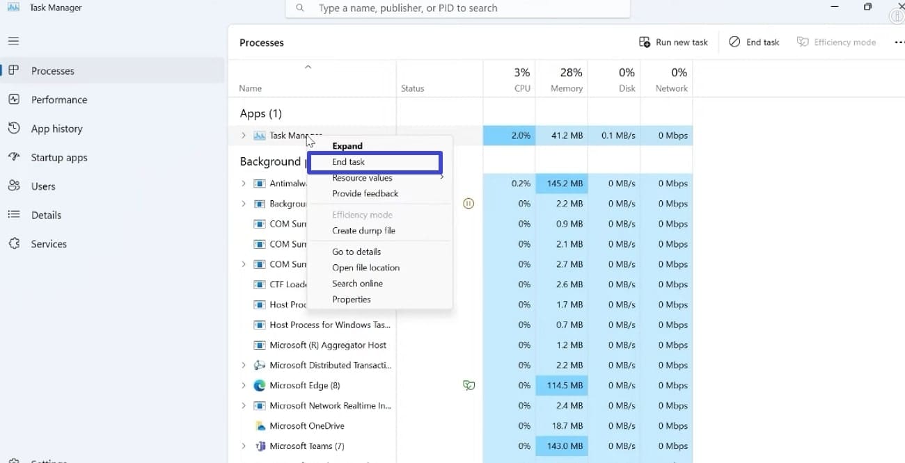 end the ongoing tasks