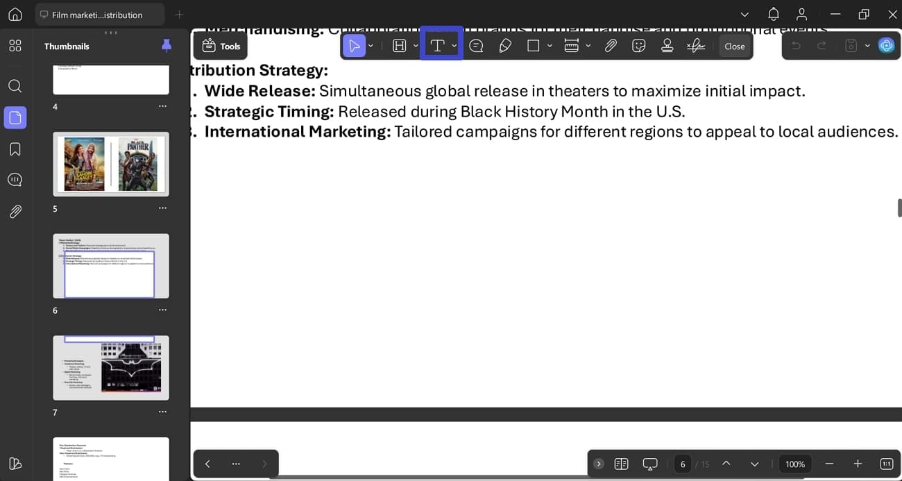 choose editing feature