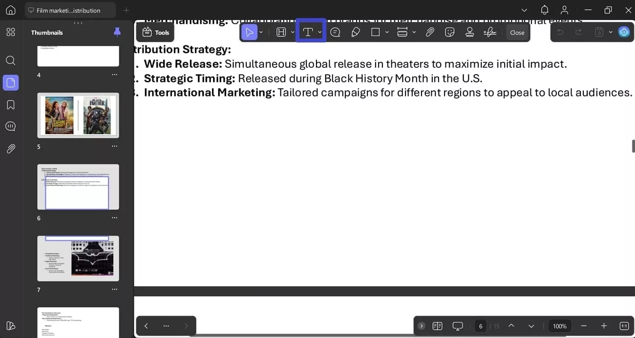 choose editing feature