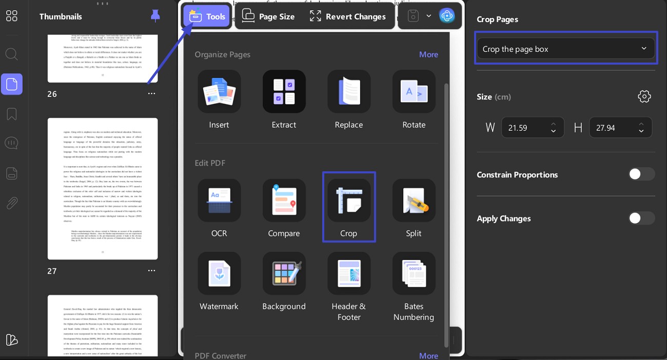 choose crop the margin
