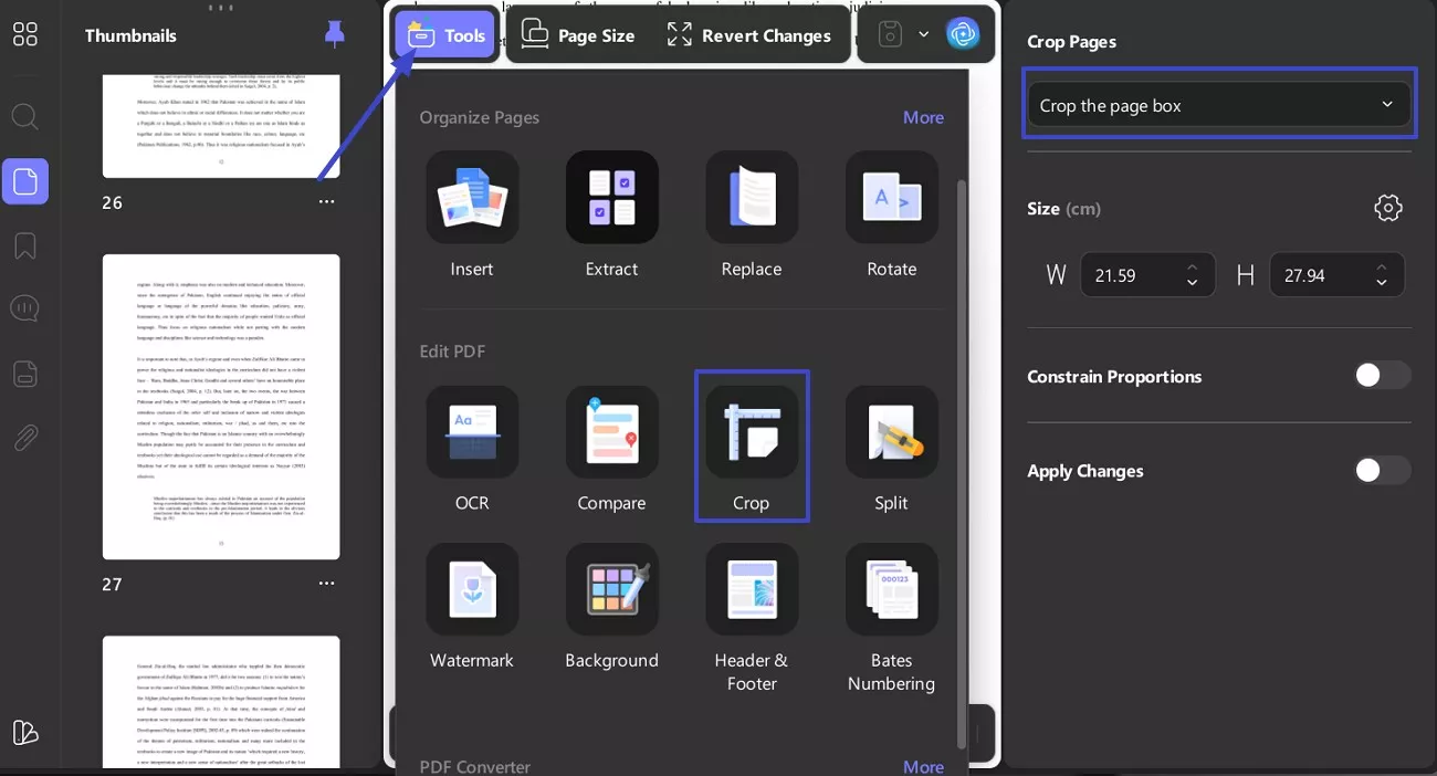  choose crop the margin