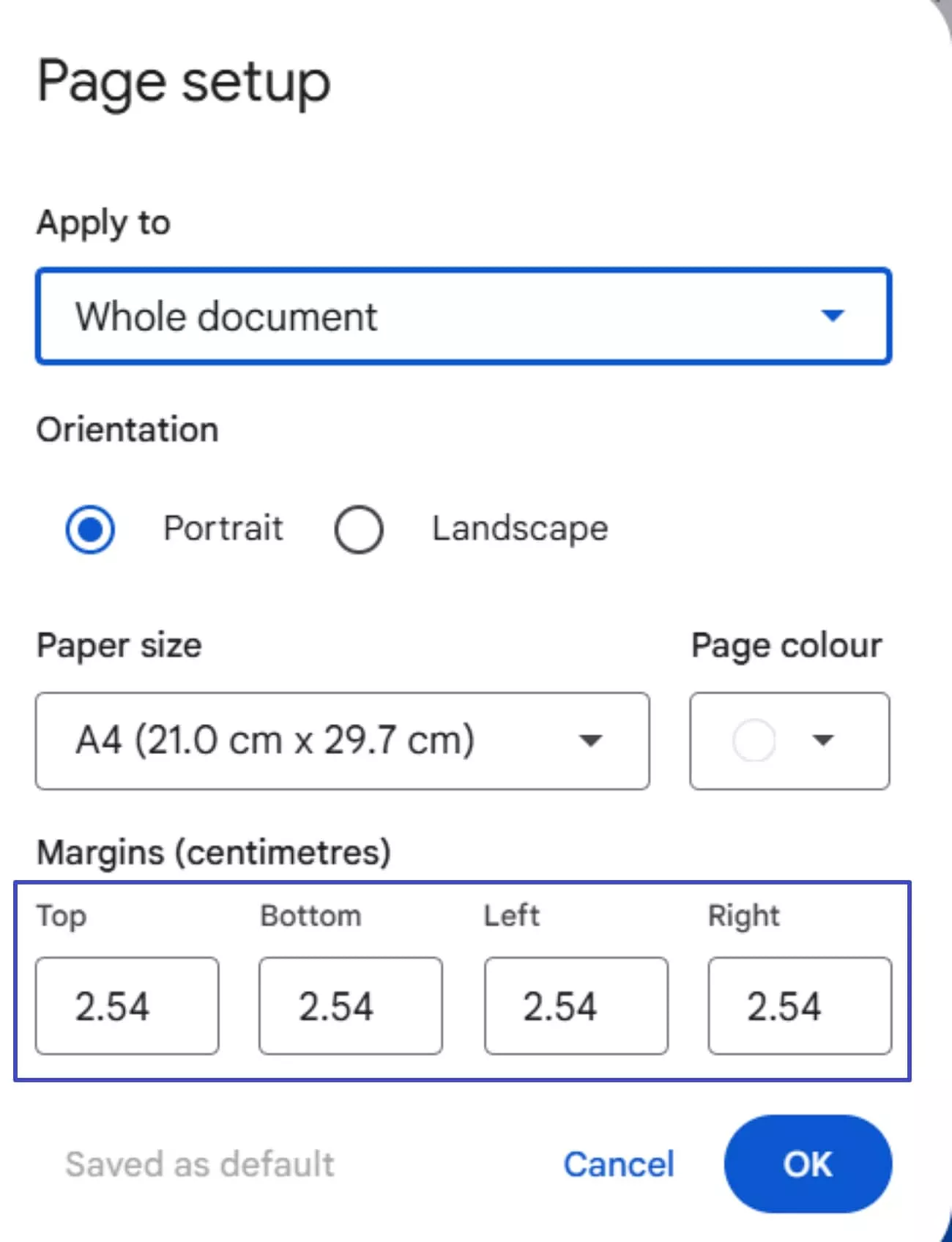adjust the margin sizes