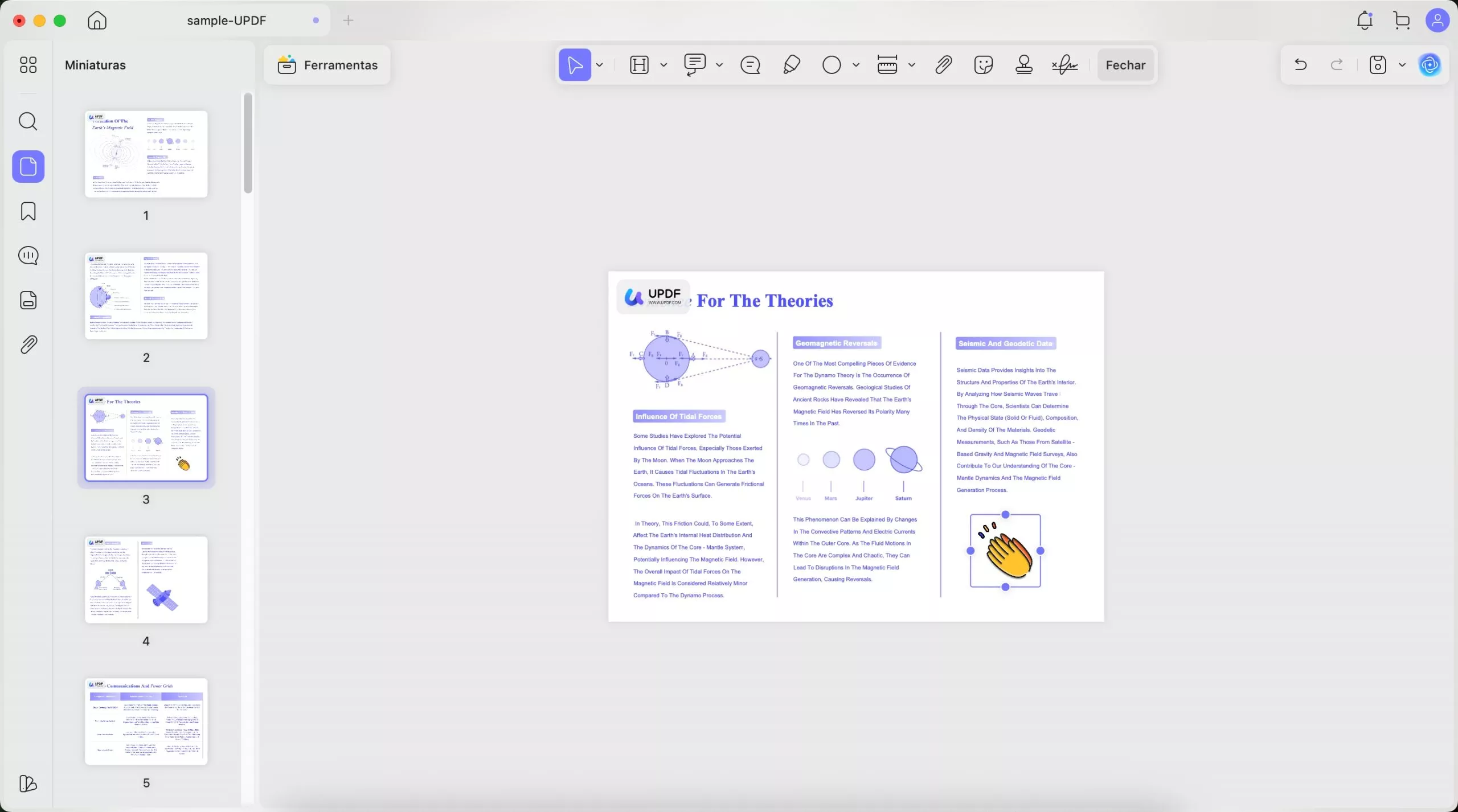 adicione o adesivo ao arquivo