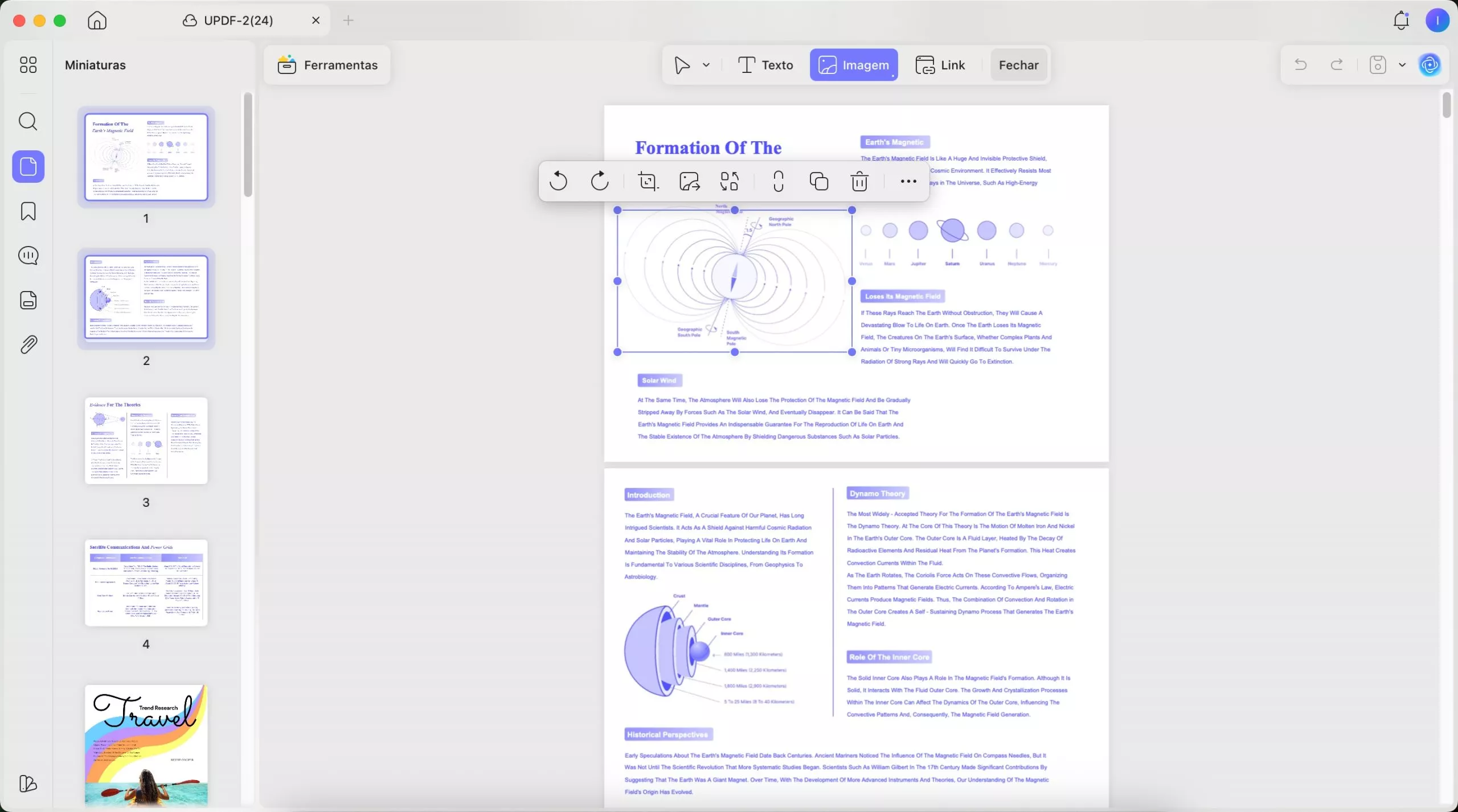 adicionar texto ou imagem e link