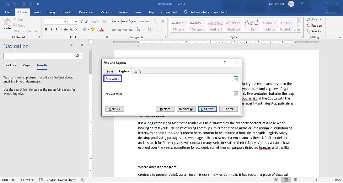 access find function