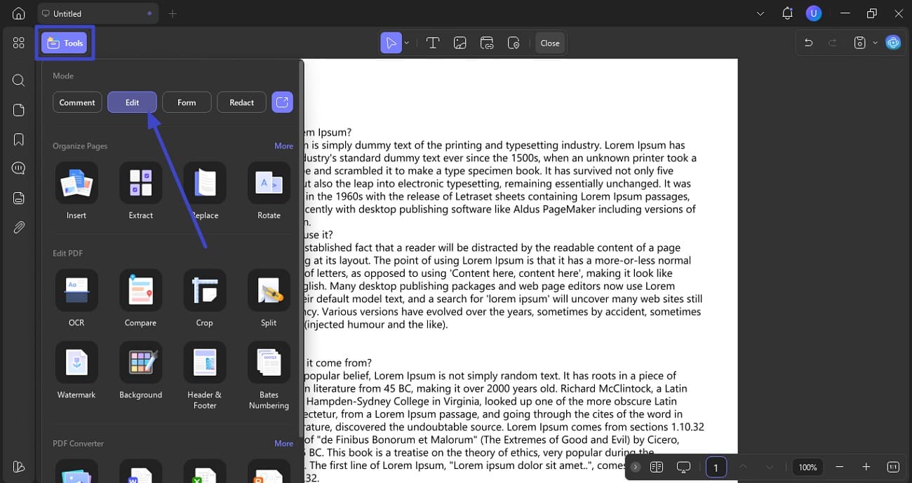 acquire the edit option
