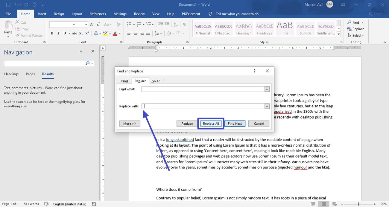 inout double space and replace all