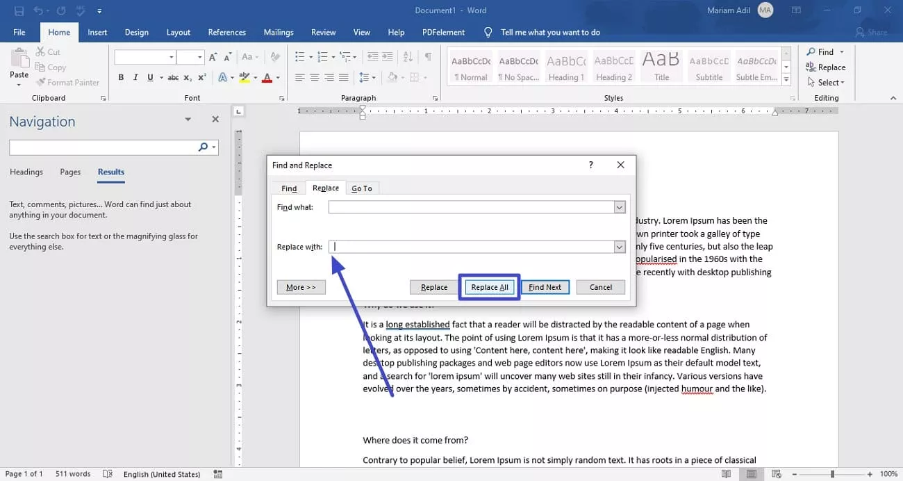 inout double space and replace all