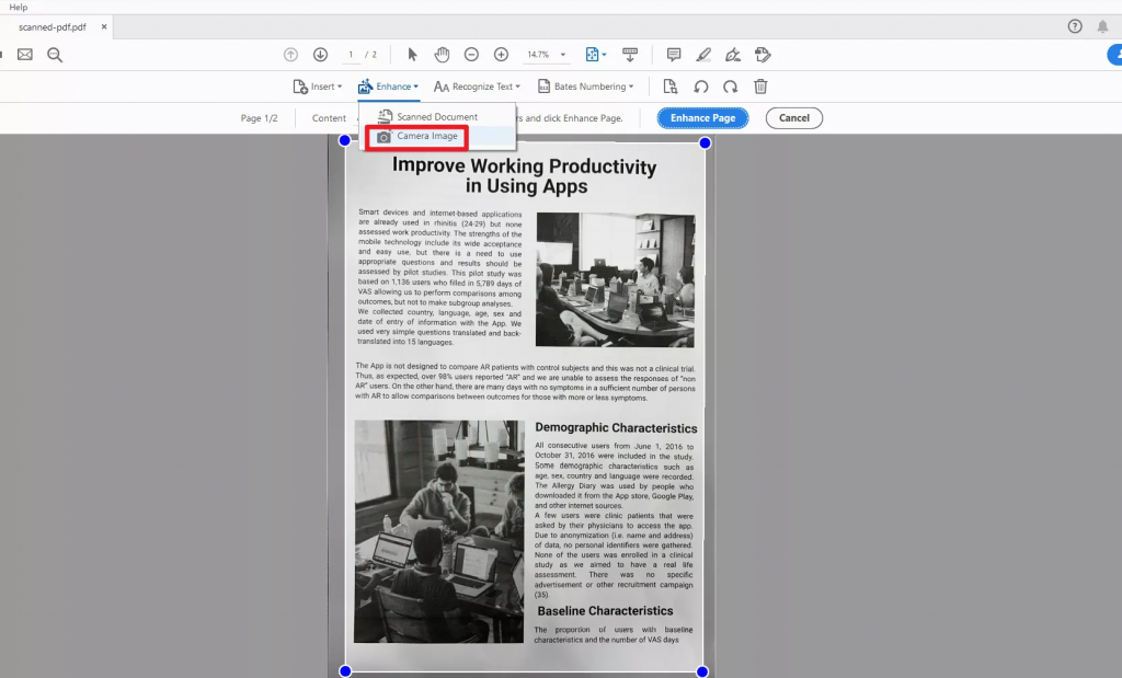 增強掃描 PDF 工具