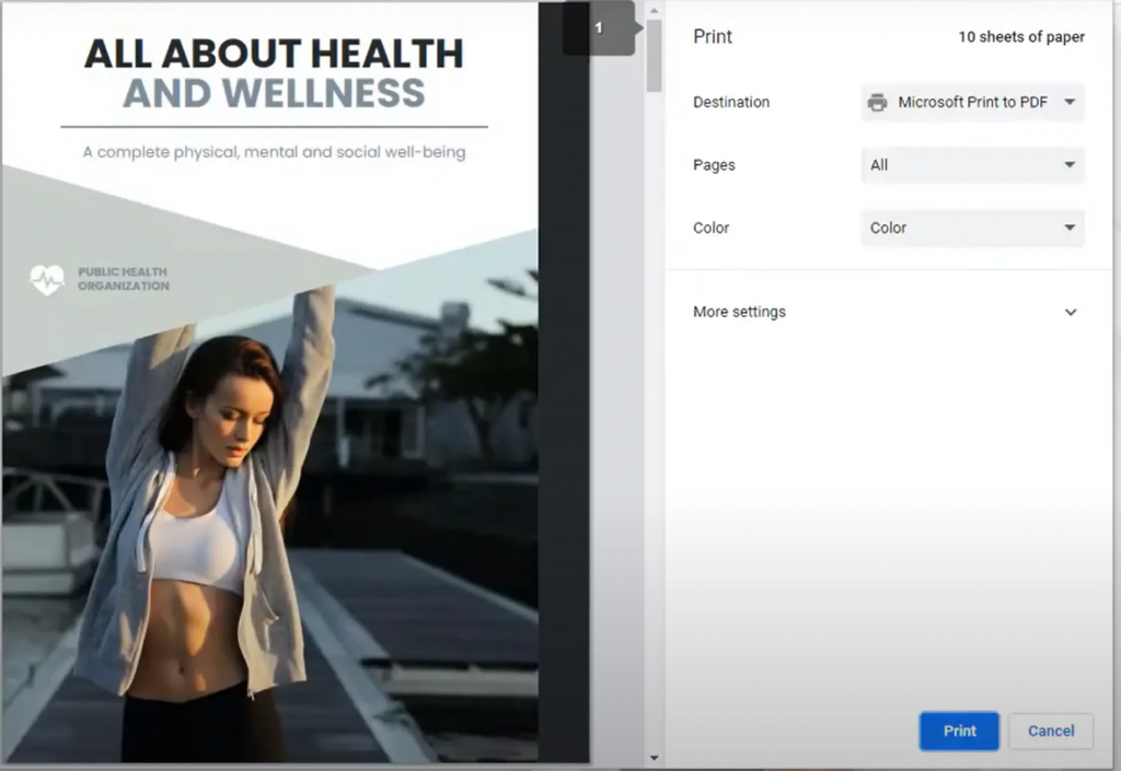 將翻頁書列印為 PDF 文件