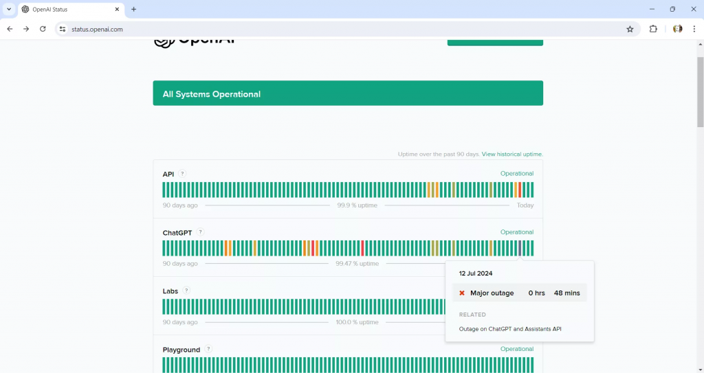 檢查 ChatGPT 伺服器狀態