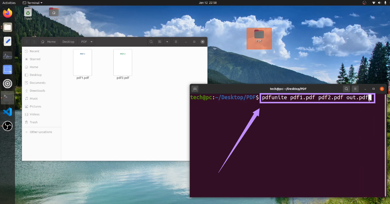 command to merge pdf with pdfunite