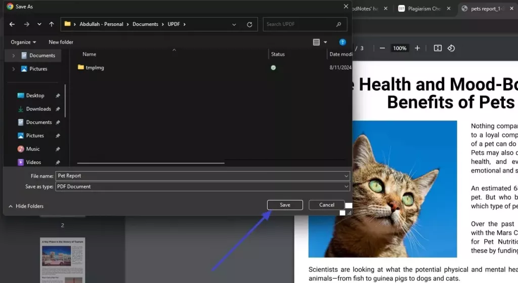 右鍵直接儲存PDF文件