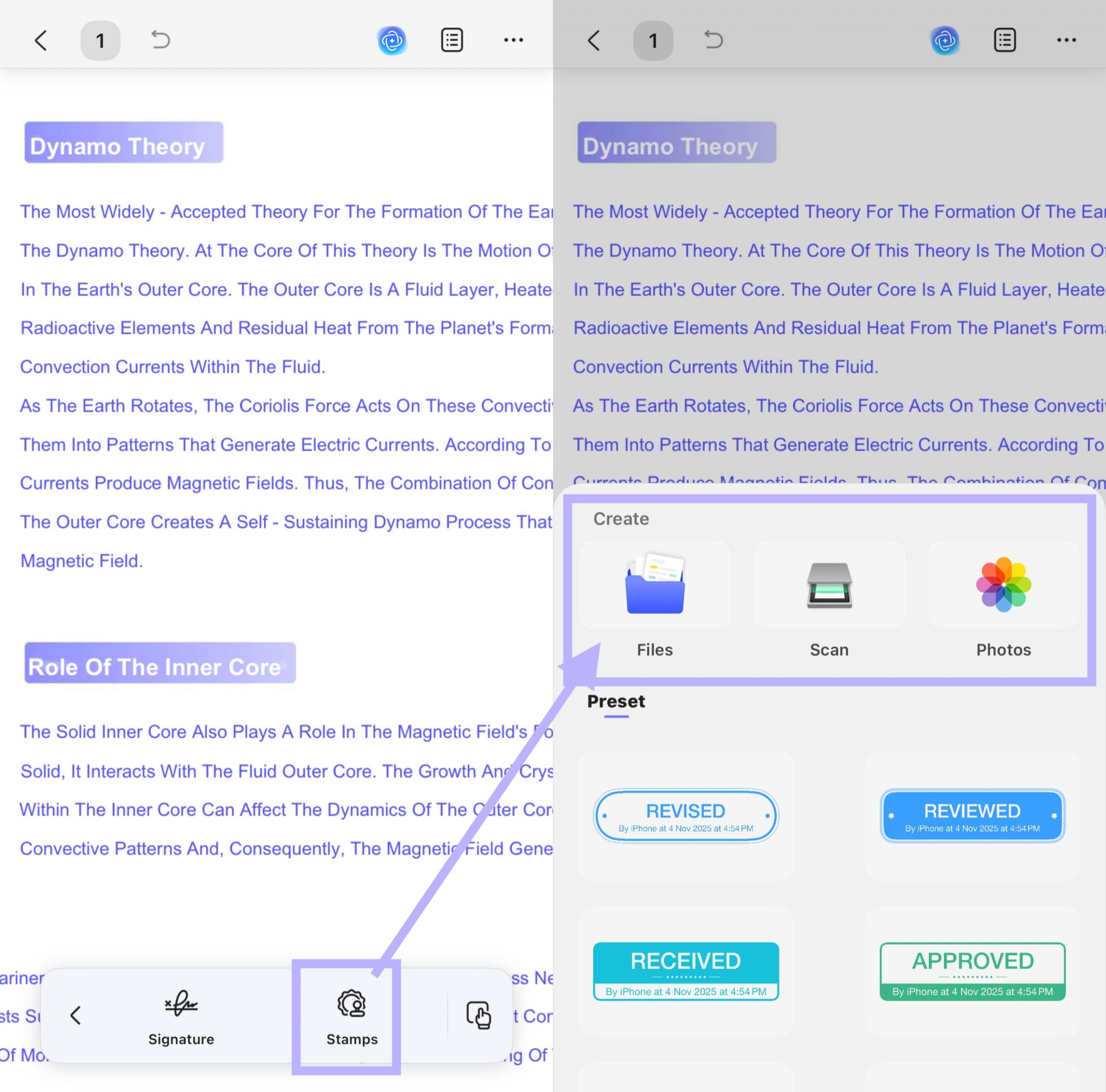 import stamps ios updf