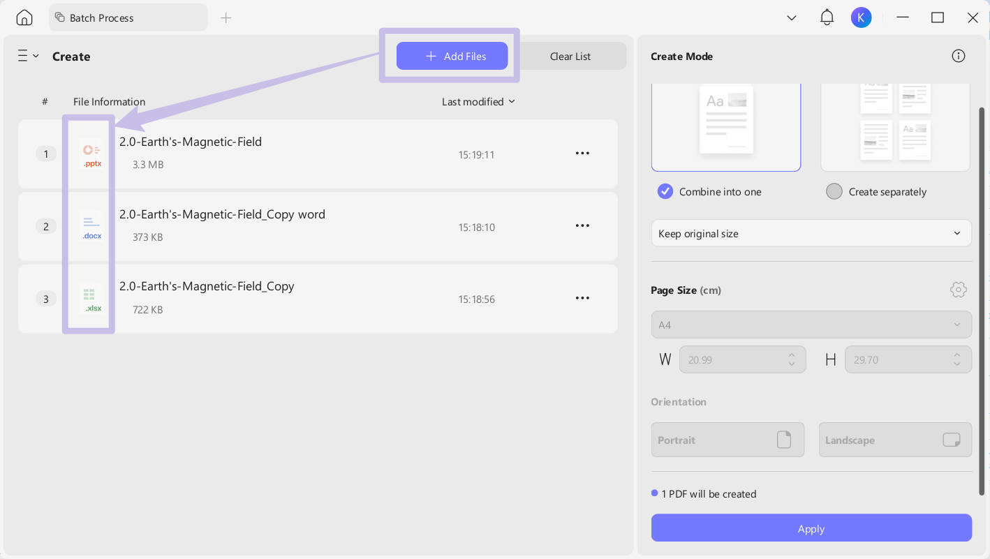 merge word excel and ppt at once into a single pdf