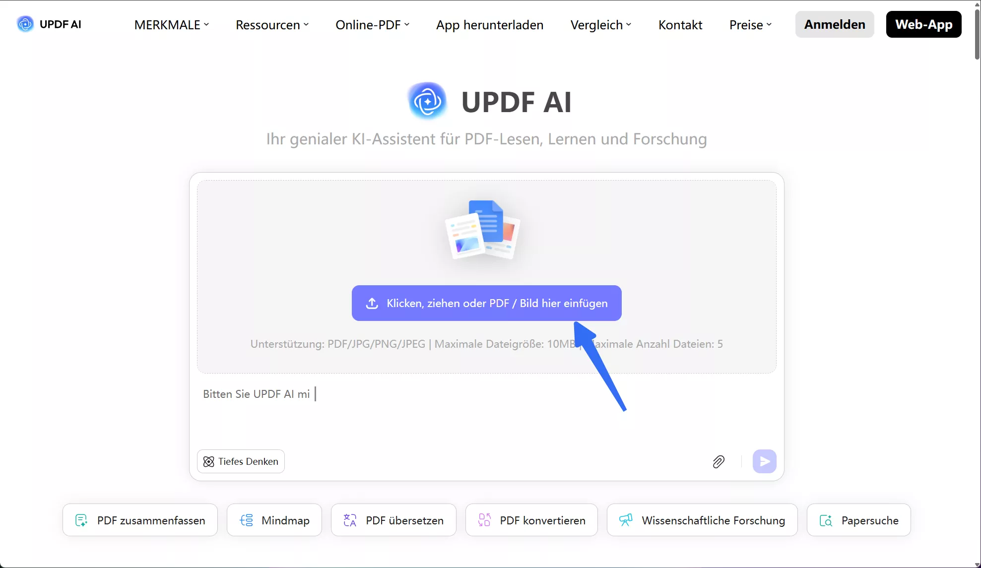 Klicken, ziehen oder PDF / Bild hier einfügen