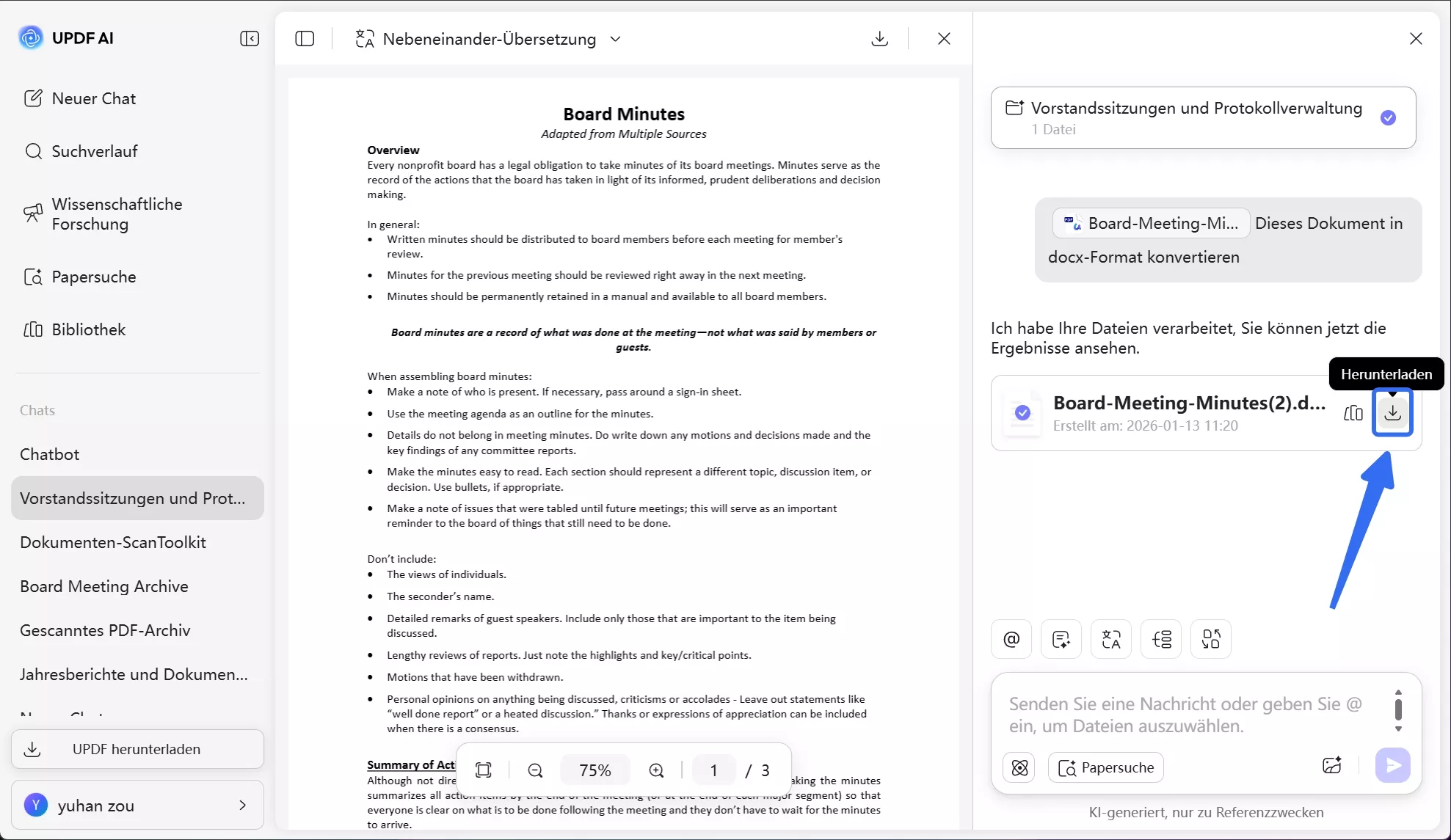 Datei erfolgreich konvertieren und herunterladen