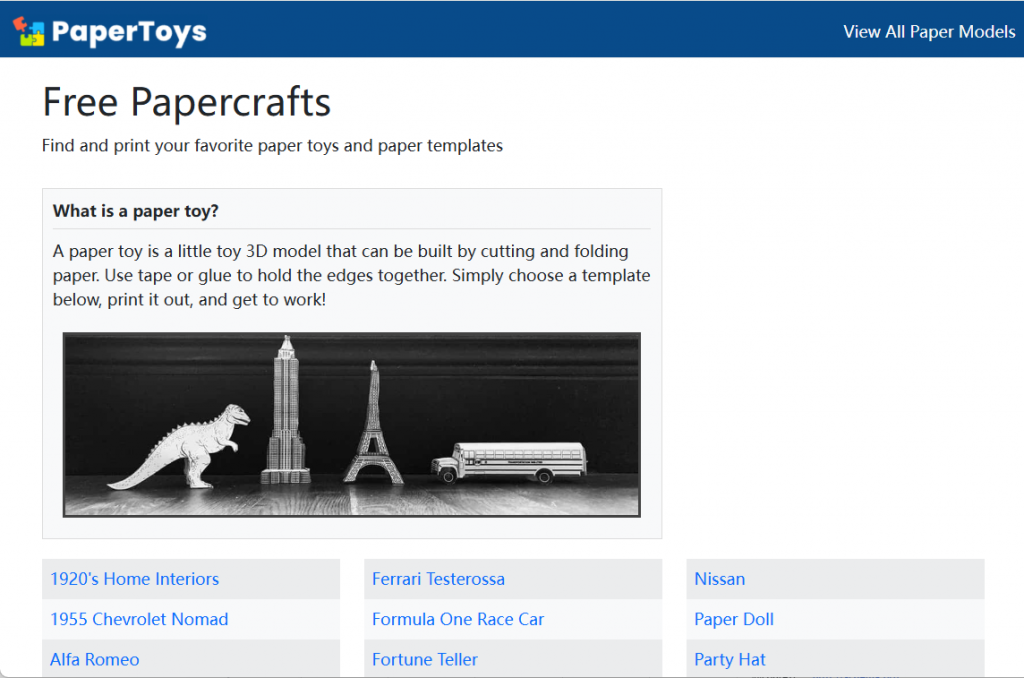 paper toy site