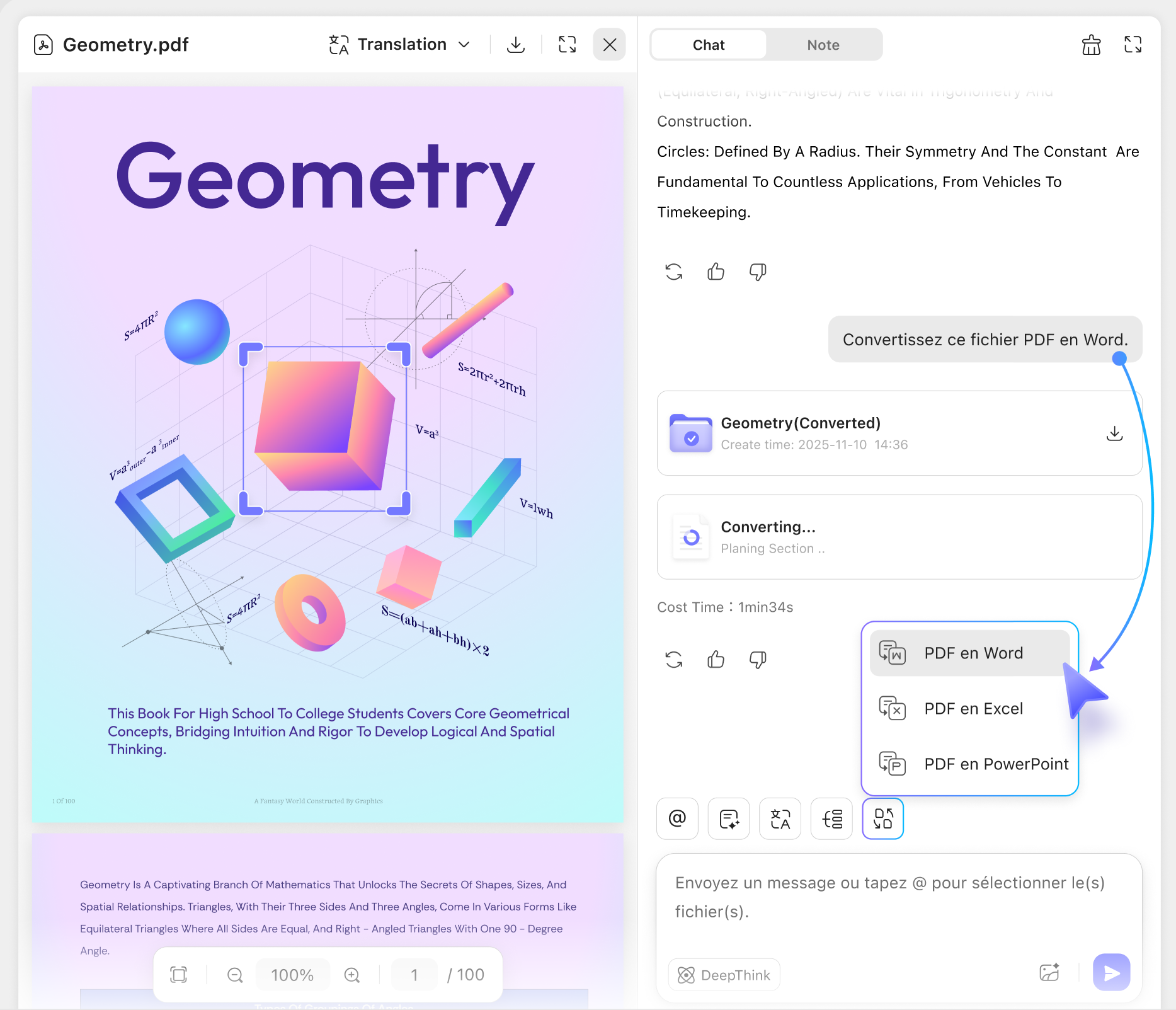 convertir un PDF en Word avec UPDF AI en ligne