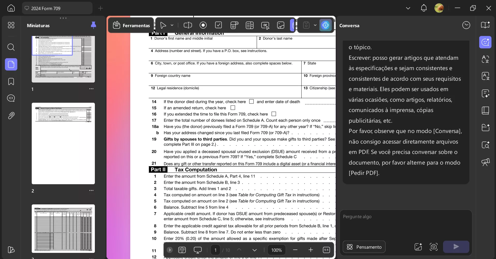 preencher formulários no updf ai