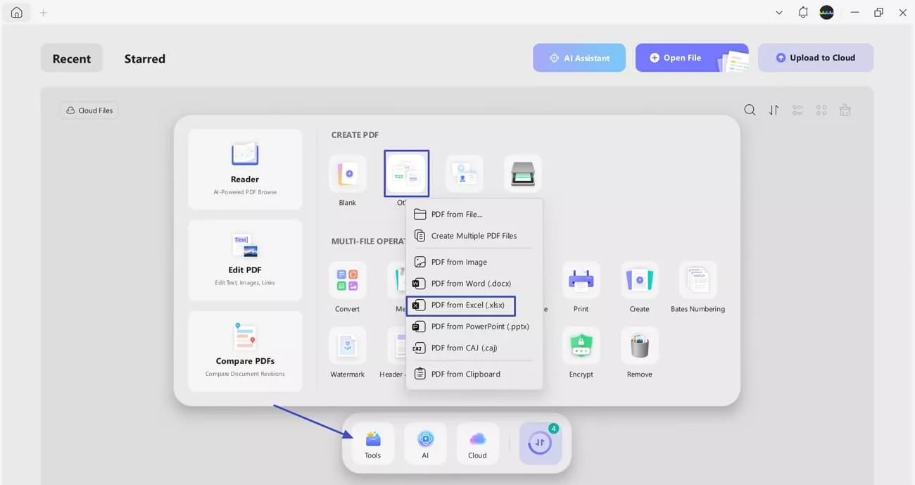 access excel convert updf