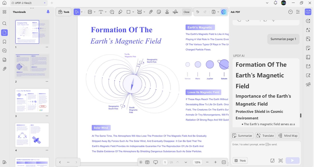 use updf ai summarize pdf