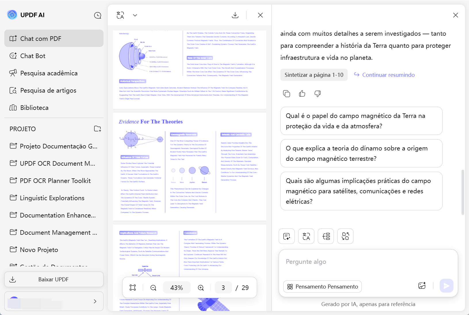 resumir pdfs no updf ai online
