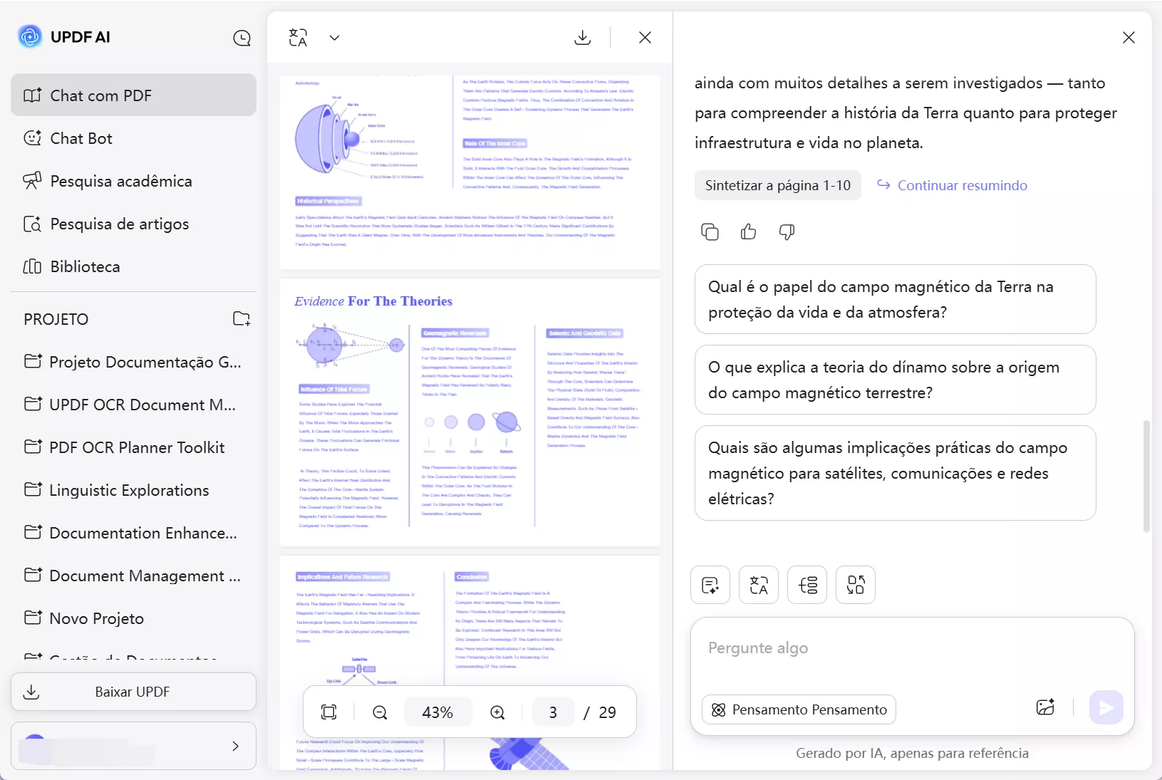 resumir pdfs no updf ai online