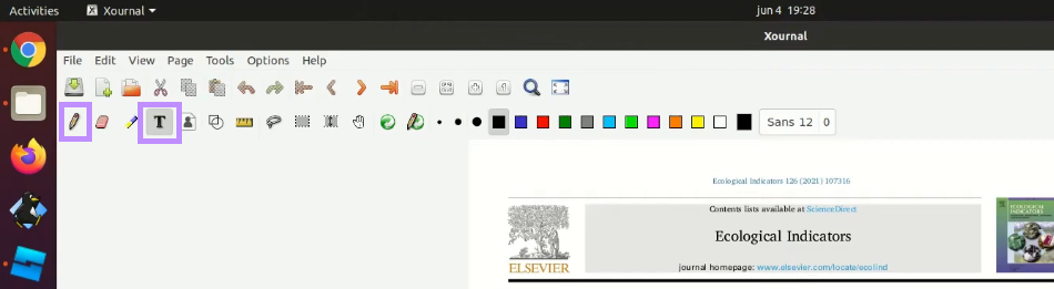 select the text or pencil tool