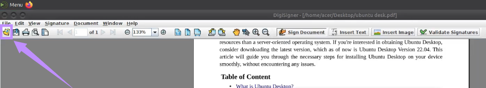click open document icon