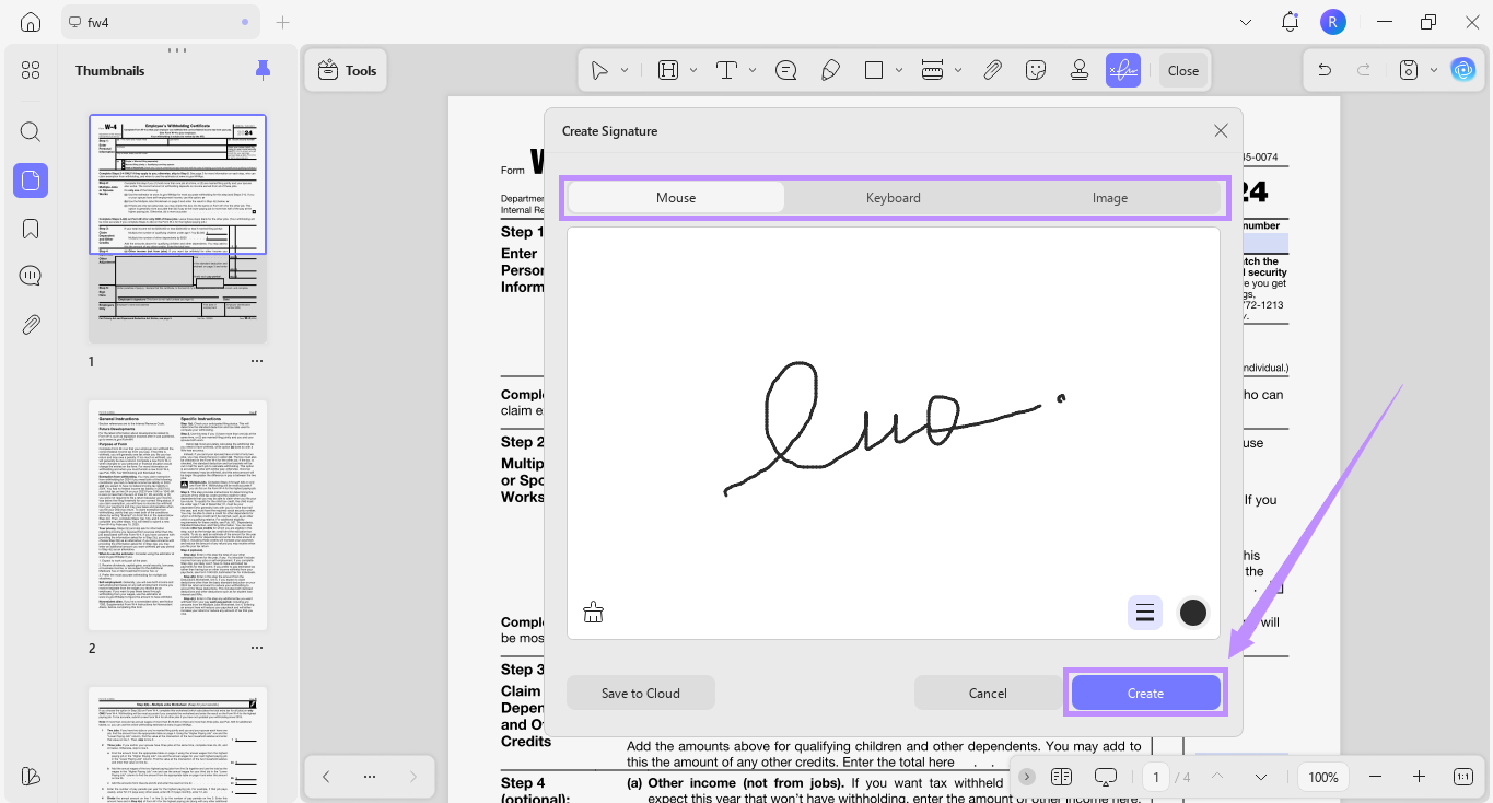 create a signature type